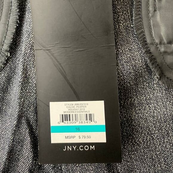 Jones New York Sydney Gray Pewter Straight Leg Pants Trousers Size 16 NEW - Picture 4 of 10